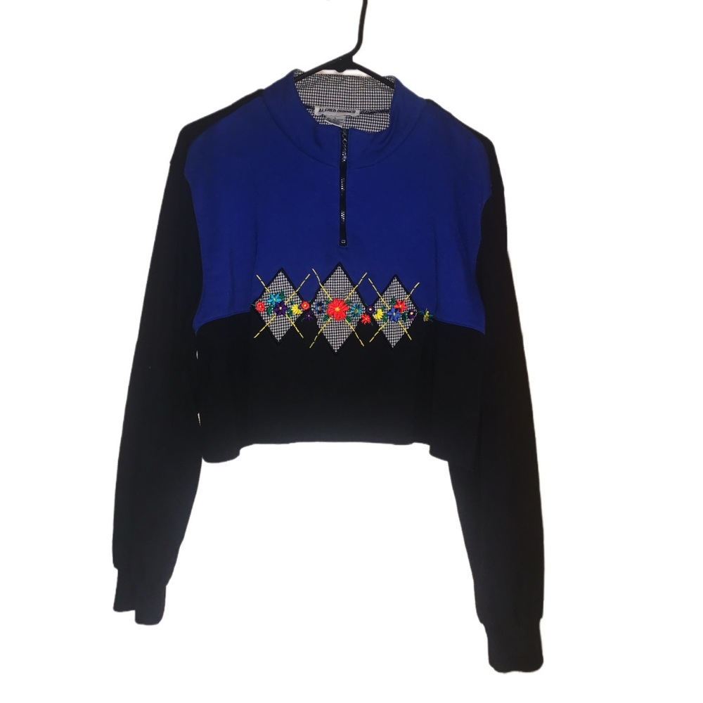 Vintage Alfred Dunner Women's Zip Neck Sweatshirt